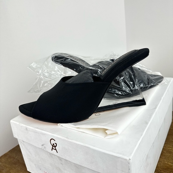 NIB- Good American Clear Wedge Sandals Size 9.5 Neoprene GA368N-X - Picture 2 of 7